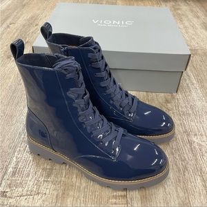 NIB Vionic Navy Blue Patent Boots